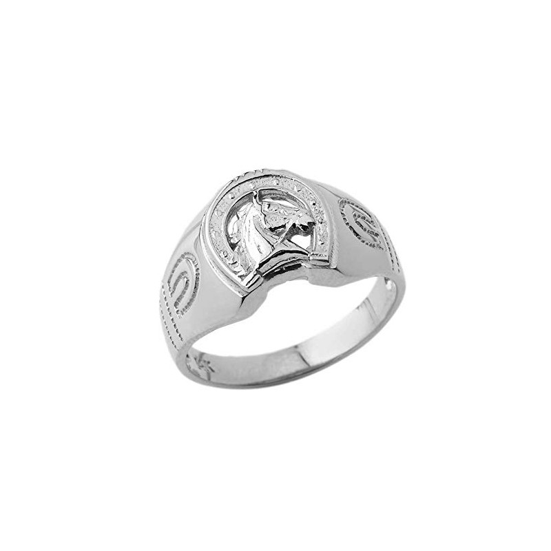 Unique Sterling SilverLucky Horseshoe Statement Ring (Size 6)