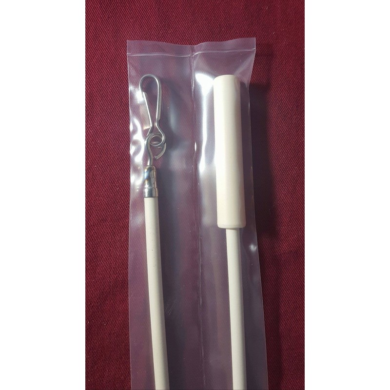 29" ALMOND Vinyl Coated STEEL DRAPERY BATONS with Stainless Steel