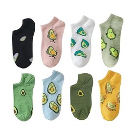 Womens Avocado Fun Novelty Low Cut Trainer Socks One Size UK 3-7 EU 35-40 (UK, Numeric, 3, 7, Regular, Regular, Android Green)