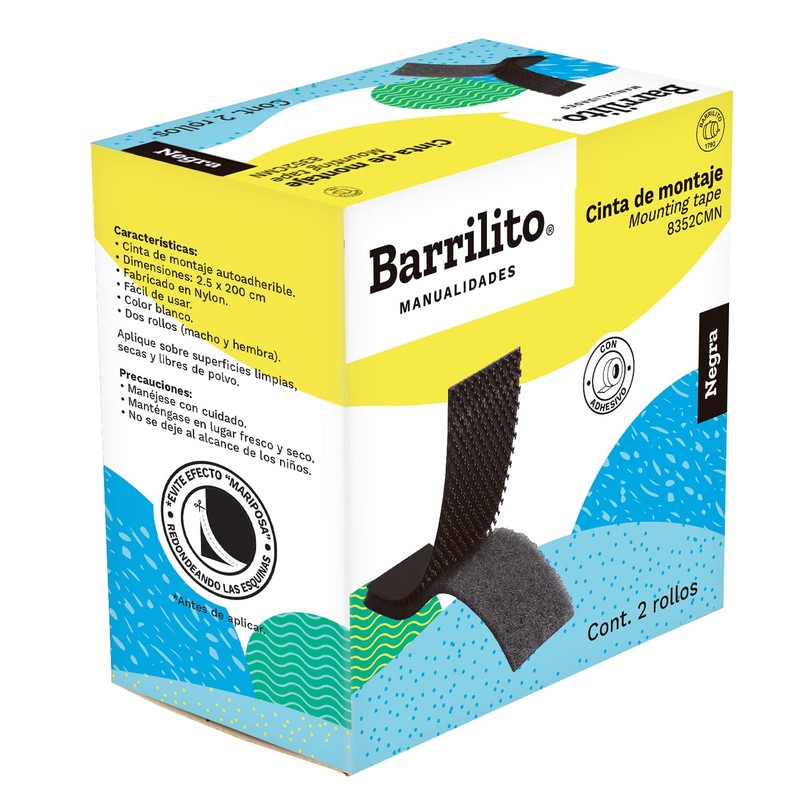 Barrilito Cinta de Montaje Negra. Caja c/2 Rollos 8352CMN