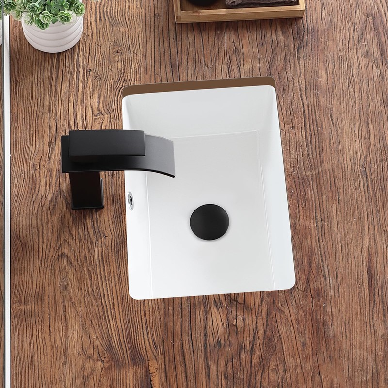 Small Undermount Bathroom Sink 16 Inch White Rectangular Porcelain Ceramic