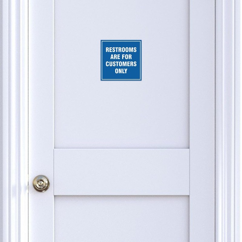 Signs ByLITA Square Restrooms Are For Customers Only Sign (Brushed