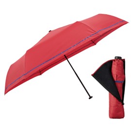 Mabu SMV-41151 Folding Umbrella, UV Protection, 6 Ribs, Ultra Lightweight, Microfiber, Carbon Fiber, Ribs, 21.7 inches (55 cm), Compact, Cherry Red, Stylish, Popular, Men's, Women's, Rain Umbrella,