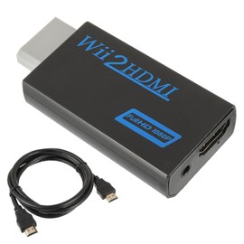 EPLZON Wii to HDMI Converter, Adapter Wii to HDMI, 1080P/720P Input Output Video with 3.5 mm Stereo Audio Socket and HDMI Cable Supports NTSC/PAL Format (Black)