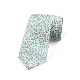 Ambesonne Men's Tie, Leaf Braches Pattern, 3.7", Gray Teal