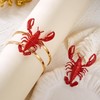 MYANAIL Fun Lobster Bracelet Ring Set for Women 3D Red