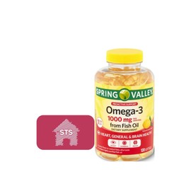 Spring Valley Omega-3 from Fish Oil, 1000 mg, 120 Count + STS Sticker.