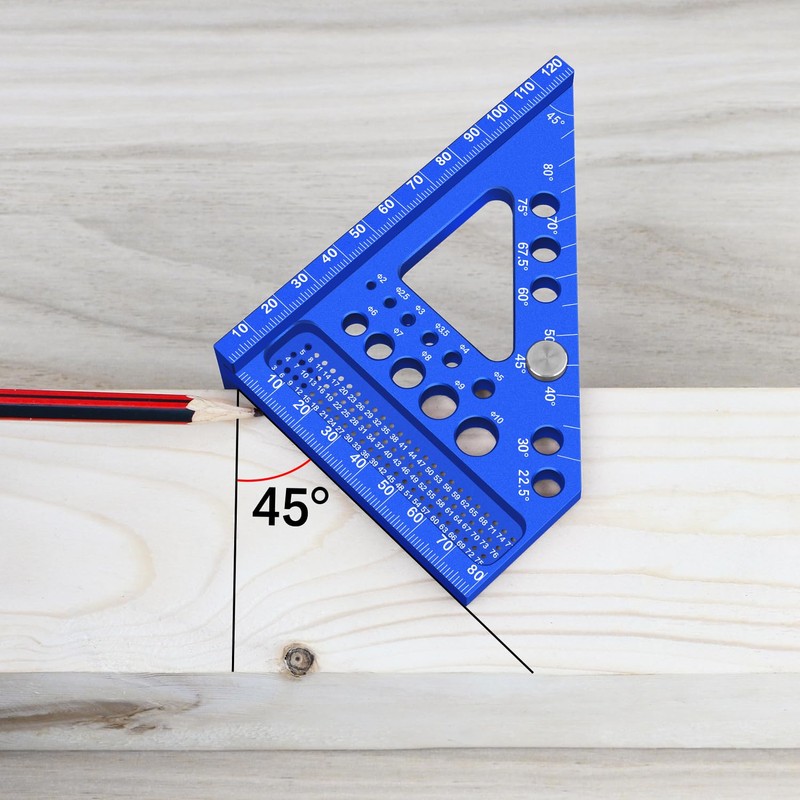 ViewReal Aluminum Carpenter Square with 3D Multi-Angle Layout Measuring Ruler