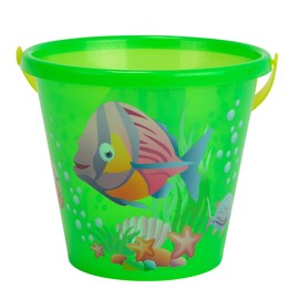 Simba 107106525 - Sandeimer transparent, es wird nur ein Artikel geliefert, Fischmotive, Höhe 17cm, Durchmesser 20cm, Sandkasten, Sandspielzeug