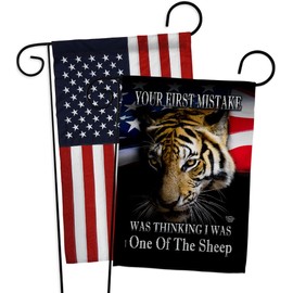 Your First Mistake Garden Flag - Pack Americana Political President Democrat Republican Tea Party United State American Election USA Applique - House Banner Small Yard Gift Double-Sided 13 X 18.5