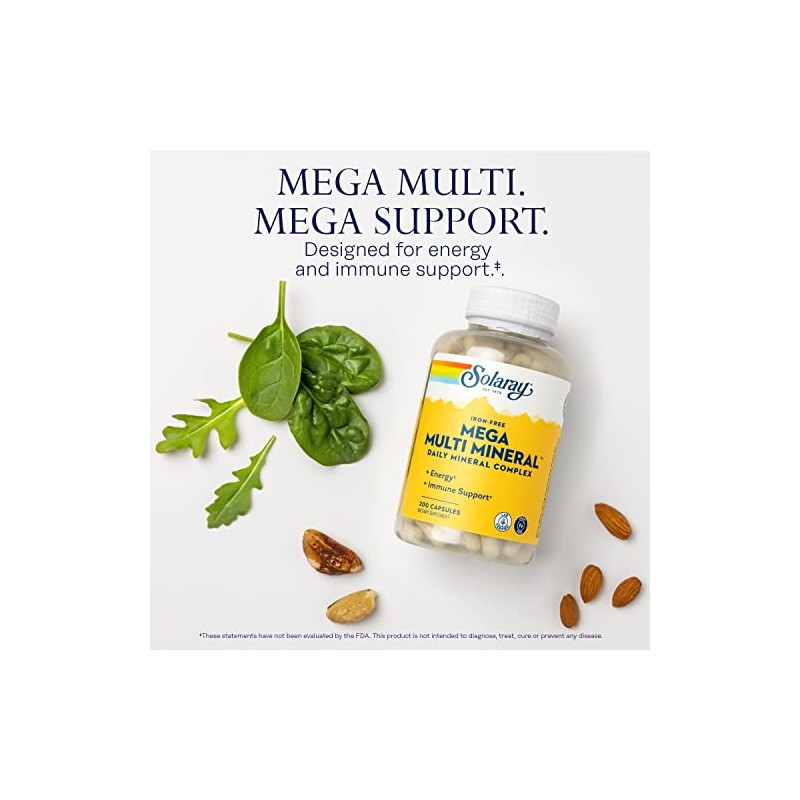 Mega Multi Mineral sin hierro, 200 cápsulas