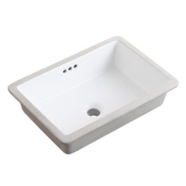 KDKSC 20 Inch Undermount Bathroom Sink Rectangular Undermount Sink White Ceramic Under Counter Bathroom Sink with Flat Overflow Type (19.8"x 13.7")