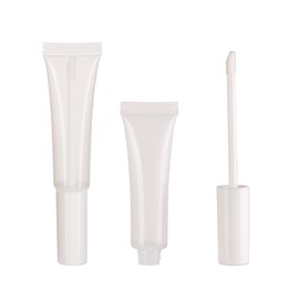 COSIDEA 50 Pieces Empty White 15ml Lip Gloss Tubes with Wand 14.2g Soft Lip Gloss Container Chapstick Container Empty Tube