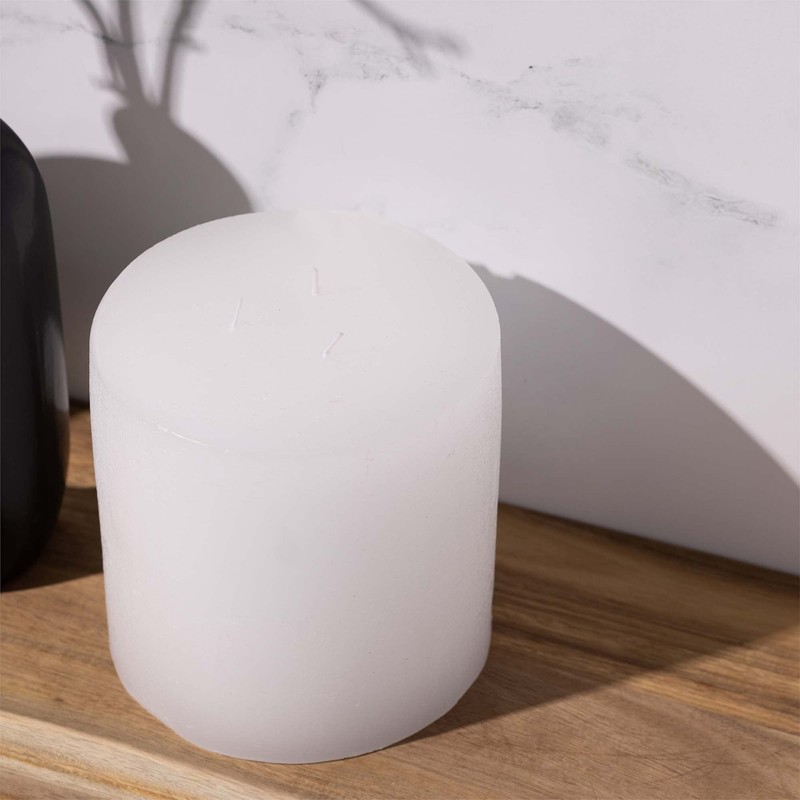 Bask Large Mottled Pillar Candles - Unscented - 6-Inch Diameter