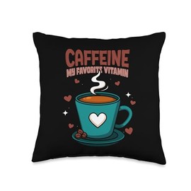 Coffee Lover Caffeine | My Favorite Vitamin Barista Throw Pillow