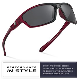 Nitrogen Polarized Wrap Around Sport Sunglasses for Men Women UV400 Driving Fishing Running Sun Glasses