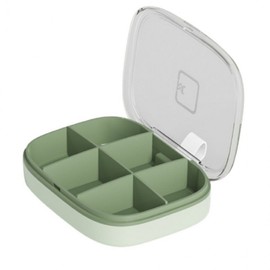 Portable check 6 compartment pill case green 2ea
