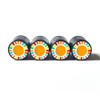 Colorful Rainbow Sun Rays Tire Valve Stem Caps - Aluminum