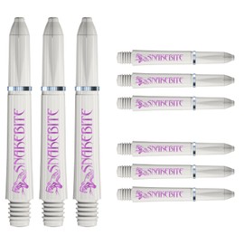 RED DRAGON Peter Wright Snakebite Signature Series Short White Stems - 3 Sets Per Pack (9 Shafts in Total)