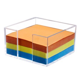 Acrylic Sticky Note Holder - 3 x 3 Sticky Note Dispenser with 3 Sets of Sticky Notes for Office and Home Desktop Organizer