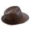 IFSUN Men & Women's Cowhide Jazz Hat Short Brim Leather