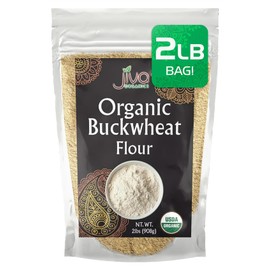 Jiva Organics Buckwheat Flour (Dark) 2 LB Bag - Vegan, Non-GMO, Kuttu, Earthy Flavor