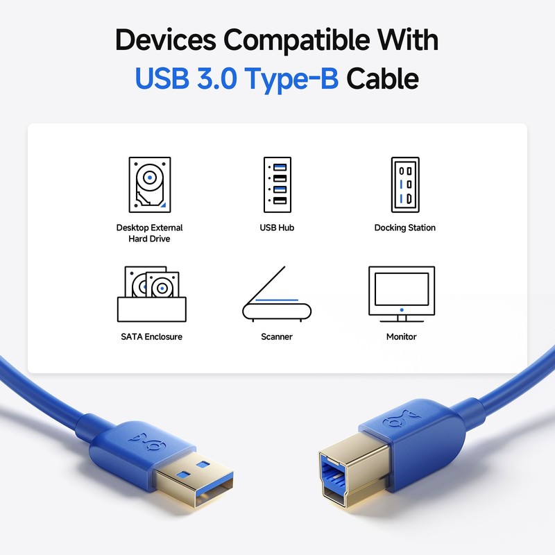 Cable Matters 5Gbps USB 3.0 Cable - 3ft, Short USB