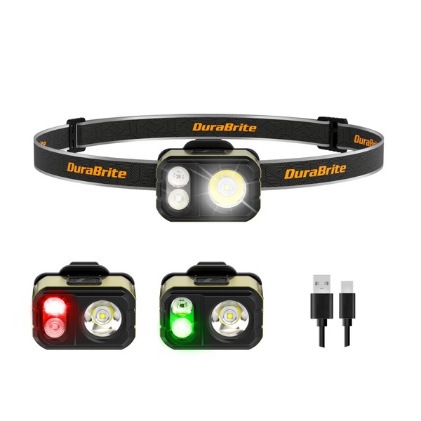 DuraBrite Headlight, USB Rechargeable, High Brightness LED, Up to 400