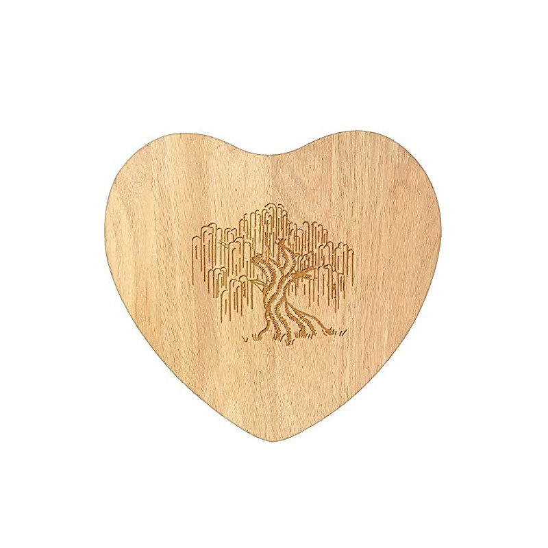 'Willow Tree' Wooden Heart Shaped Chopping/Cutting Board (WB00055655)