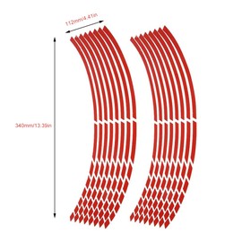 SEMINISMAR Rim Sticker, Reflective Wheel Rims Strip Sticker, Complete Set, Rim Edge Sticker, Rim Tape, Motorcycle, Bicycle, Car, Red Motorcycle Sticker Complete Set, Red