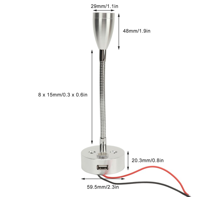 RV Reading Light LED Adjustable Brightness Touch Control Indoor Bedside