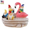 Solar-Powered Garden Gnomes and Flamingo Lantern Set with Mushroom Lights,