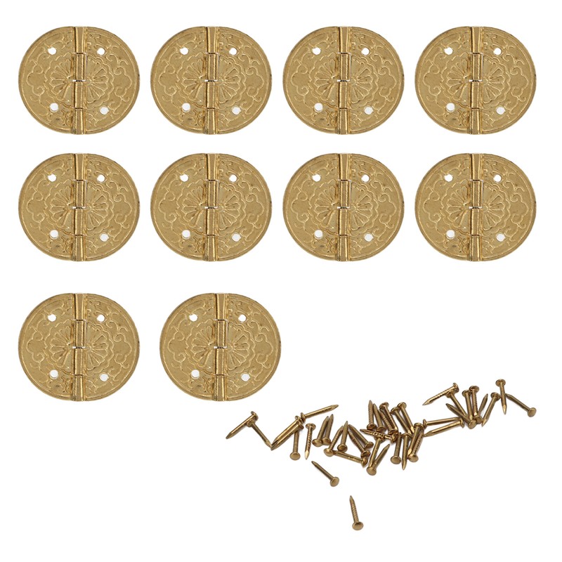 10pcs Mini Antique Hinges Round Exquisite Retro Design Corrosion Resistance