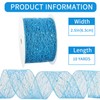 RIBBOOO Light Blue Glitter Mesh Wired Ribbon, 2.5 Inch 10