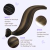 DOORES Clip in Hair Extensions Real Human Hair, Dark Brown