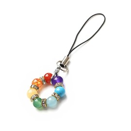 EsuonHappiness Amulet, Natural Material, Power Stone, 7 Color Natural Stones, Gorgeous Design, Cute Size, Wallet,, Stone, Quartz, Carnelian, Amber