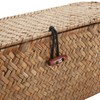 DECRAFTS Seagrass Storage Basket with Lid Small Woven Shelf Baskets