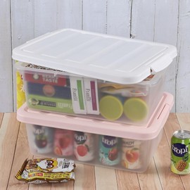 Yubine 2 Packs Plastic Storage Bin with Lid, 14 Quart Latching Container Box, F