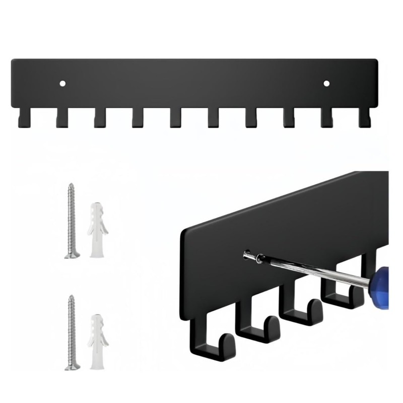 1PCS Key Hooks with 10 Hooks, Key Holder Wall Mount,Wall