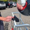 com-four® Metal Keyring with Carabiner and Shopping Trolley Token with