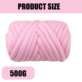 Nizirioo DIY Bulky Arm Knitting Wool: 500 g Roving Yarn for Hand Knitting Crochet Hand Chunky Knitted Blanket Yarn Knitting Yarn Chunky Knitted Blanket for Chunky Embroidery Throw Blanket (Pink)