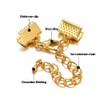 30 Pairs Band Crimp Clamp Ends with Lobster Clasp and