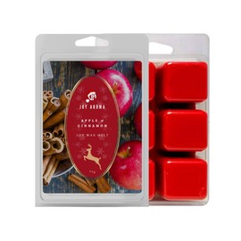 Joy Aroma Wax Melts 70g (6 Cubes) - 100% Natural Soy Wax & Natural Colour. Vegan Friendly (Apple & Cinnamon)