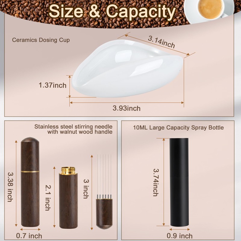 Coffee Bean Dosing Cup and RDT Spray Bottle, Espresso Coffee