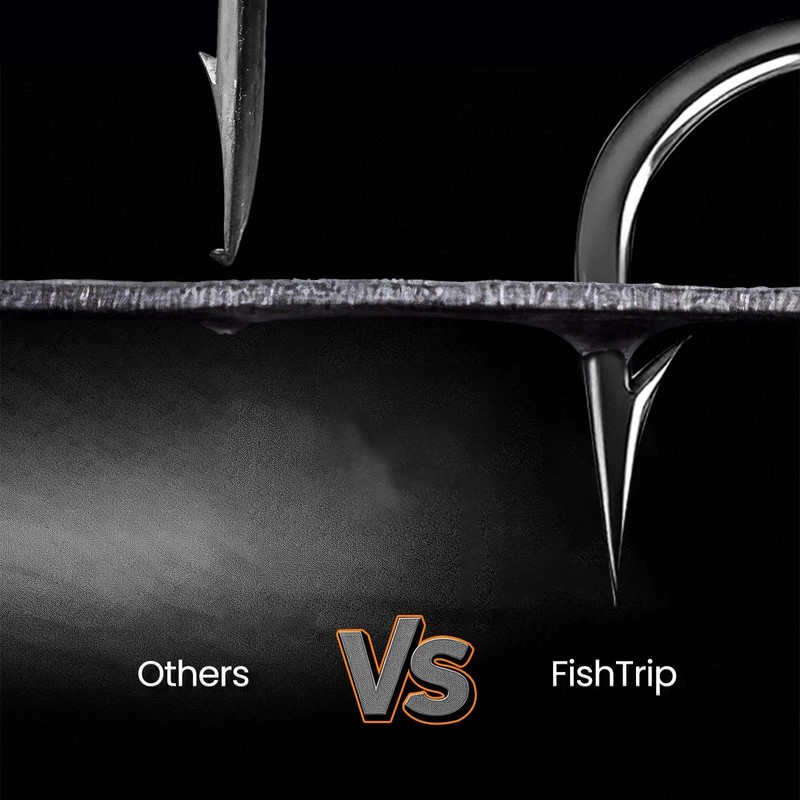 FishTrip 100 Pack Aberdeen Fishing Hooks Freshwater, Long Shank Light