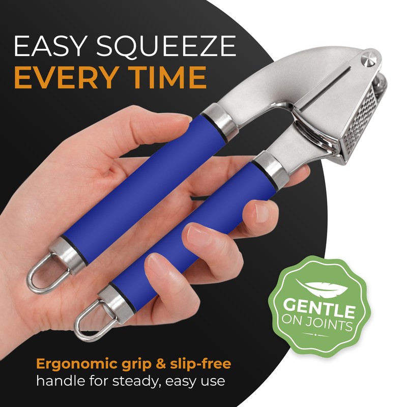 ORBLUE Garlic Press Stainless Steel - Premium Professional Grade Garlic