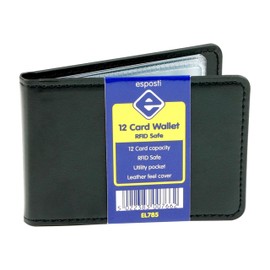 Esposti RFID Safe 12 Credit Card Wallet | PU Leather Cover | Black | 117x75mm