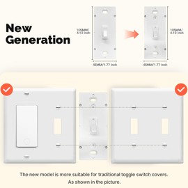 MOES New Generation Smart Toggle Switch, Single Pole & 3 Way Light Switch 2.4G WiFi, ON/Off Style, Neutral Wire Required, Smart Life APP Remote Control, Compatible with Alexa/Google Assistant
