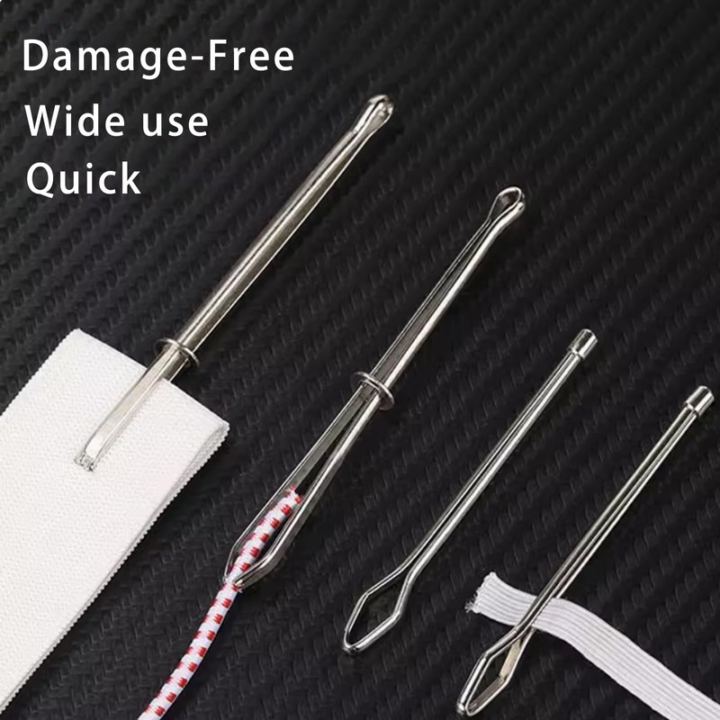 8 Pcs Drawstring Threader Tool Set, Plastic & Metal Drawstring