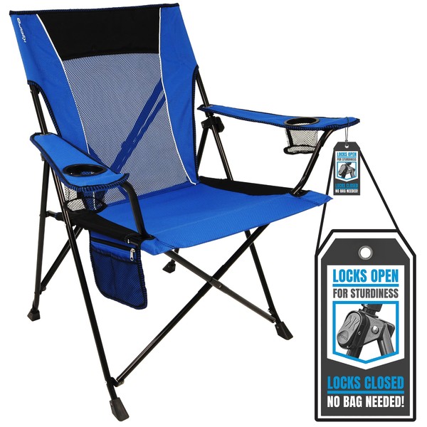 Kijaro Dual Lock Portable Camping Chairs - Enjoy the Outdoors with a Versatile Folding Chair for Sports, Outdoor & Lawn - Dual Lock Feature Locks Position – Maldives Blue